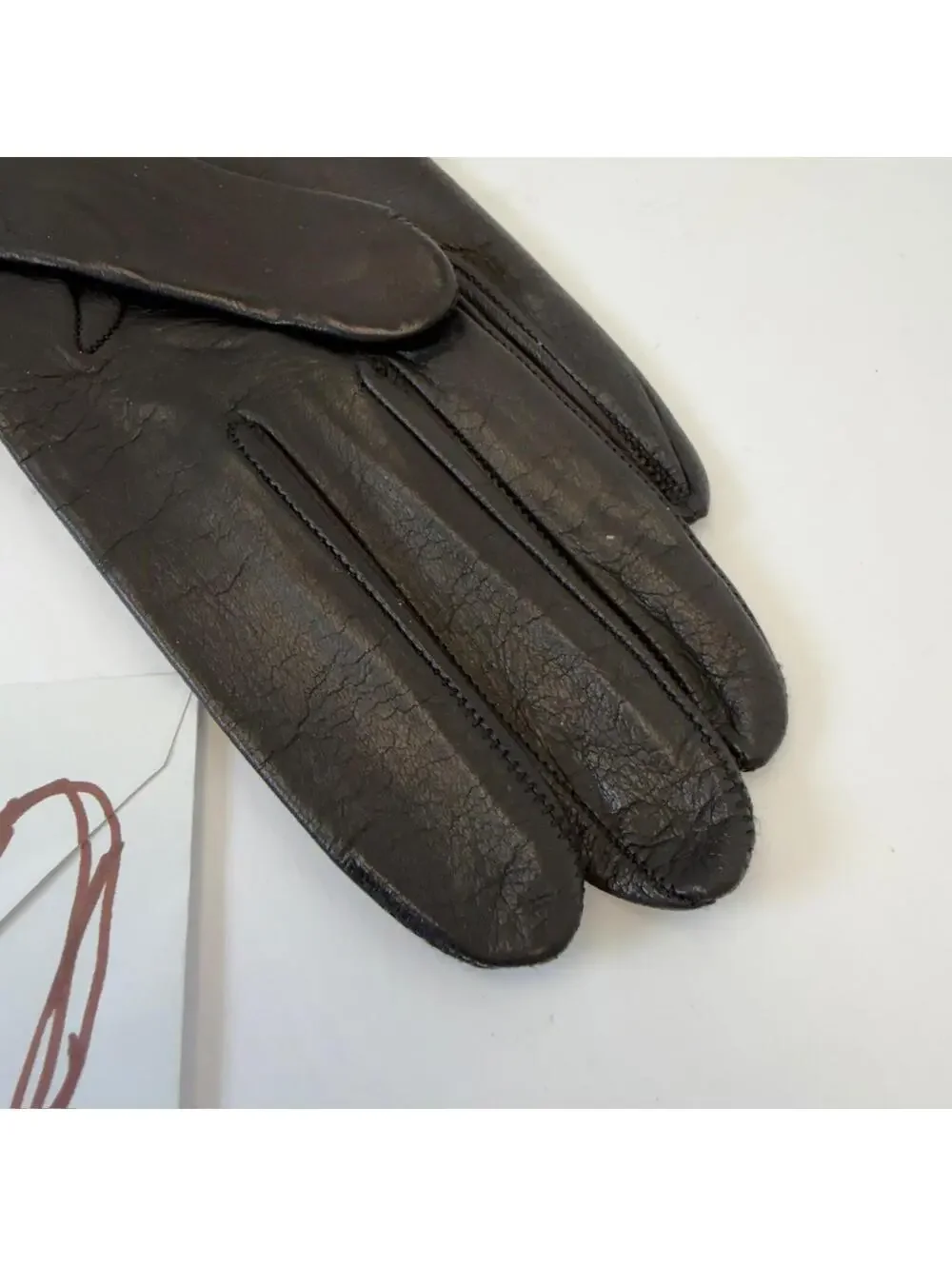 Neiman‎ Marcus Leather Gloves 6 1/2 Black 100% Silk Lining Made in Italy